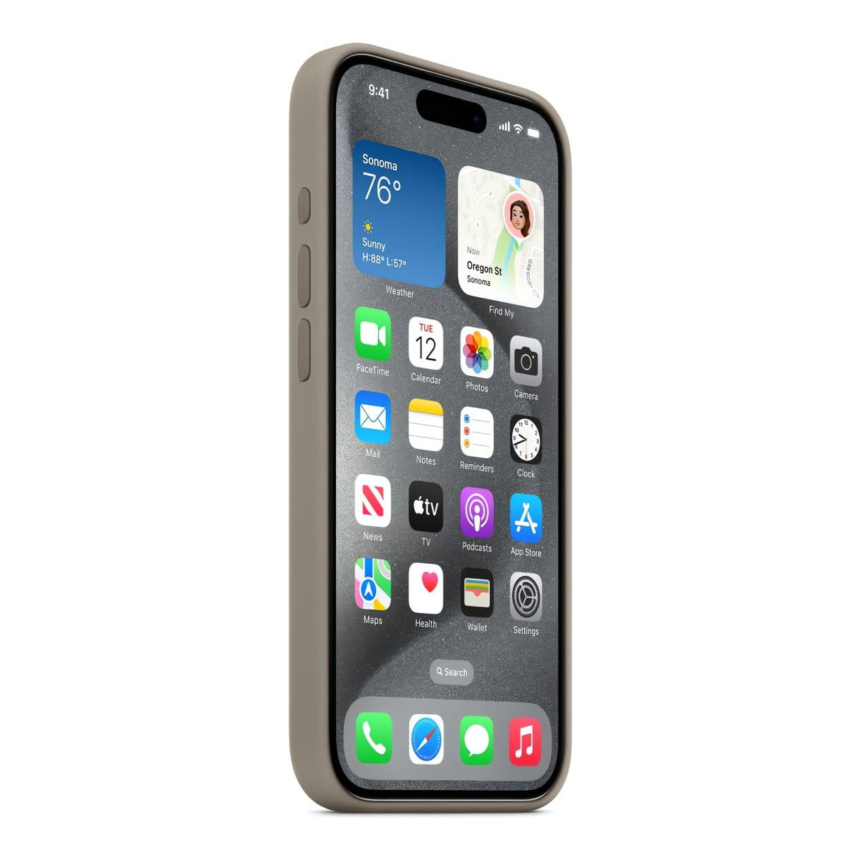 Apple iPhone 15 Pro Clay Silicone Case with MagSafe Support