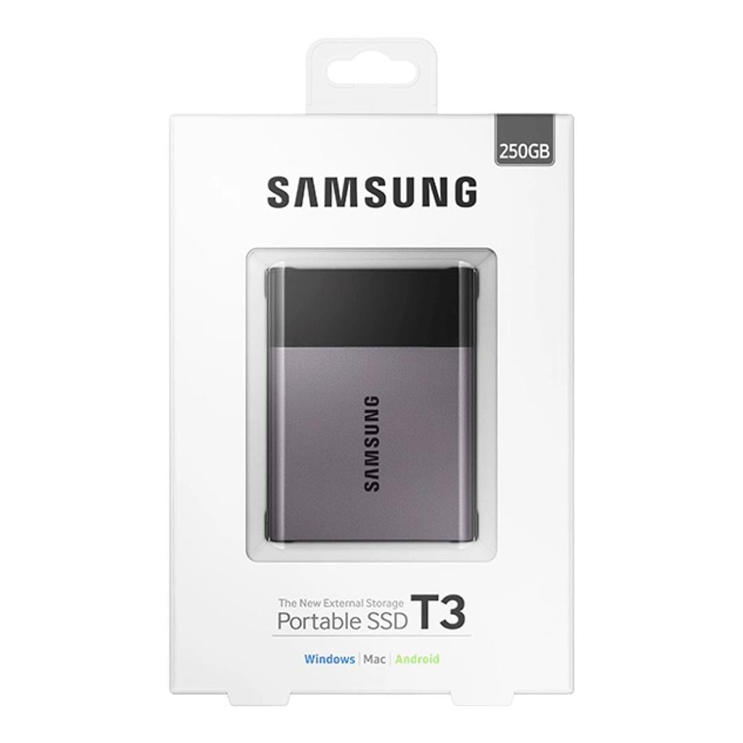 Samsung T3 250GB Black and Silver External SSD MU-PT250B/WW