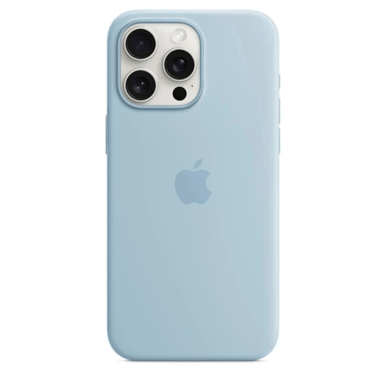 Apple iPhone 15 Pro Max Silicone Case Light Blue with MagSafe Support