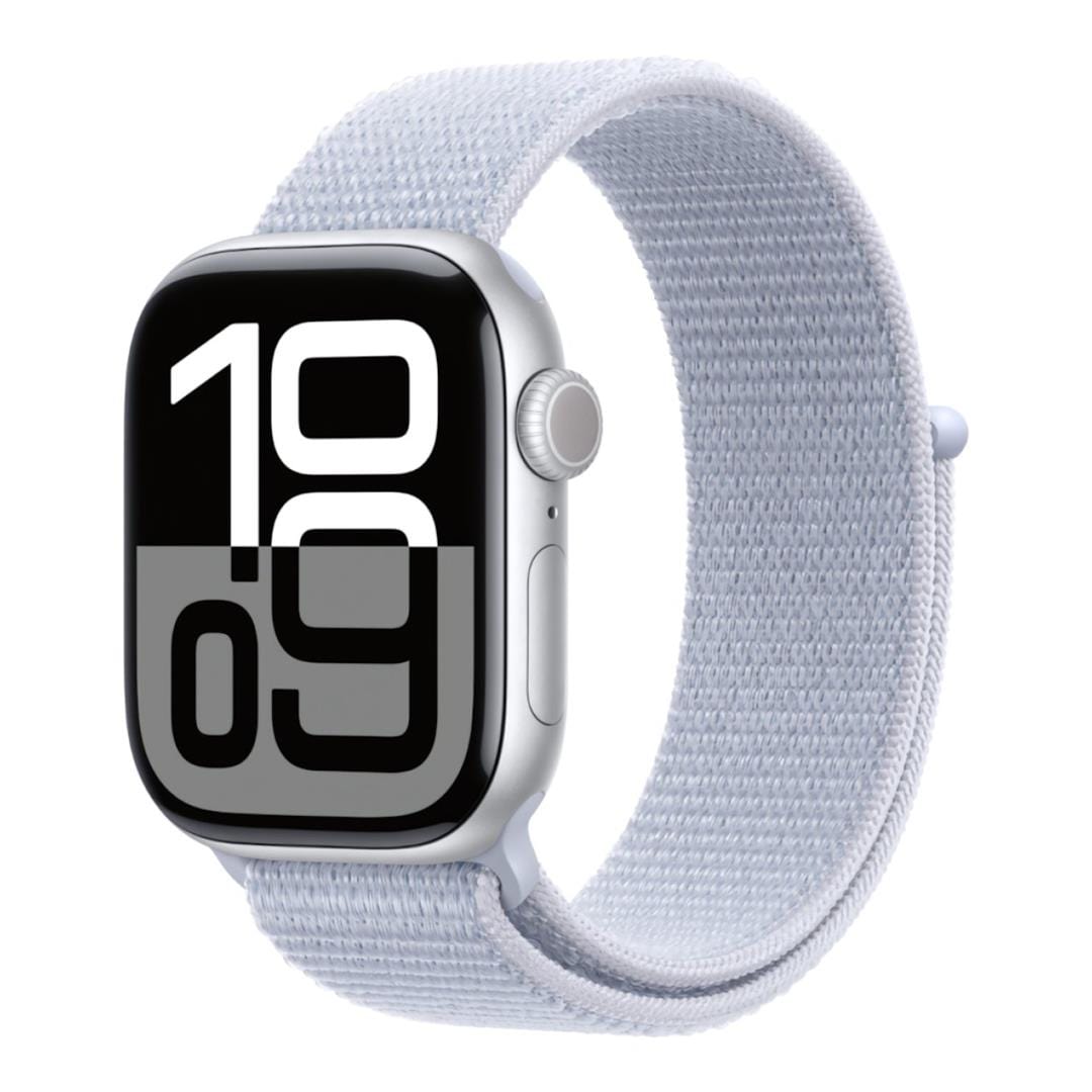 Apple Watch Series 10 GPS 42mm Silver Aluminium Case with Blue Cloud Sport Loop MWWD3QA/A