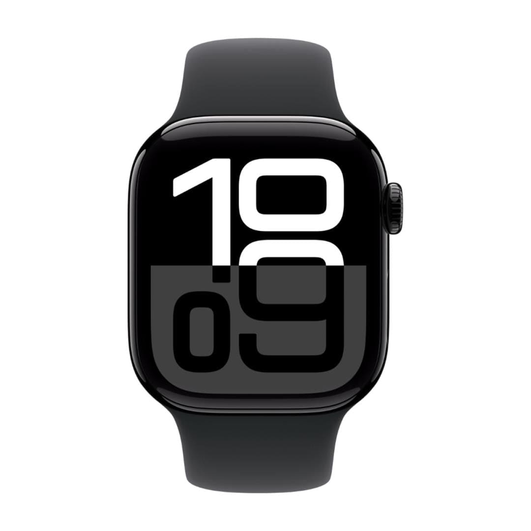 Apple Watch Series 10 GPS 46mm Jet Black Aluminium Case with Black Sport Band S/M