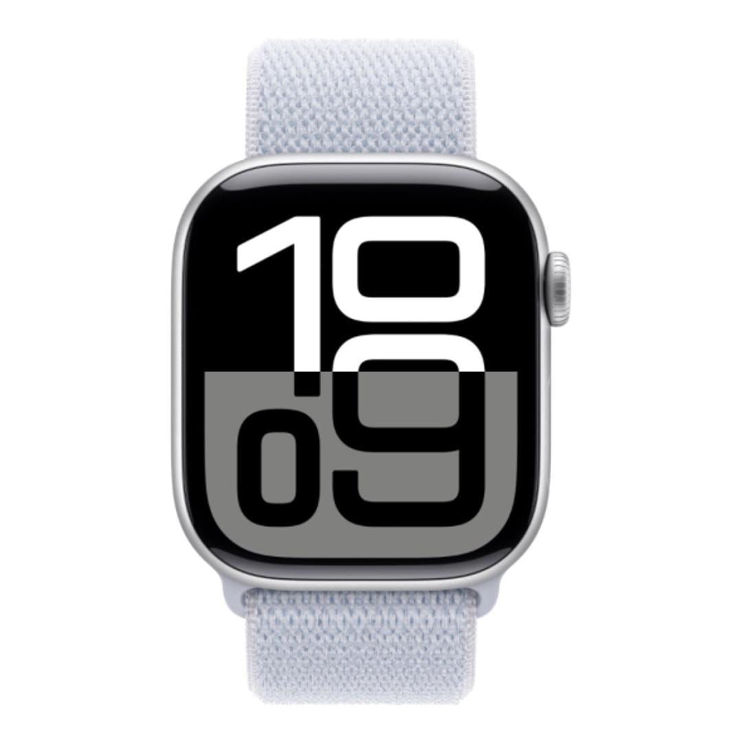 Apple Watch Series 10 GPS LTE 42mm Silver Aluminium Case with Blue Cloud Sport Loop MWX53QA/A