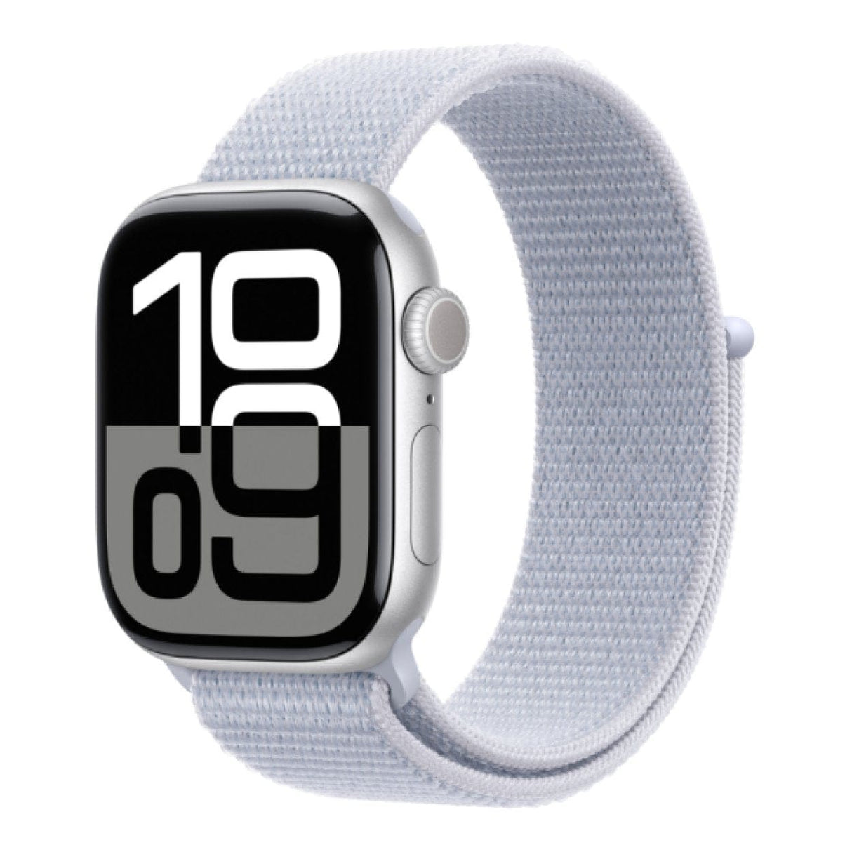 Apple Watch Series 10 GPS LTE 42mm Silver Aluminium Case with Blue Cloud Sport Loop MWX53QA/A
