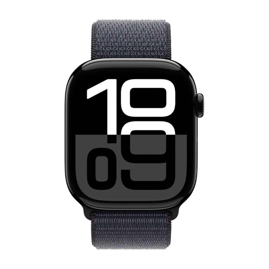 Apple Watch Series 10 GPS + Cellular 46mm Aluminium Case with Ink Sport Loop - Jet Black MWY53QA/A