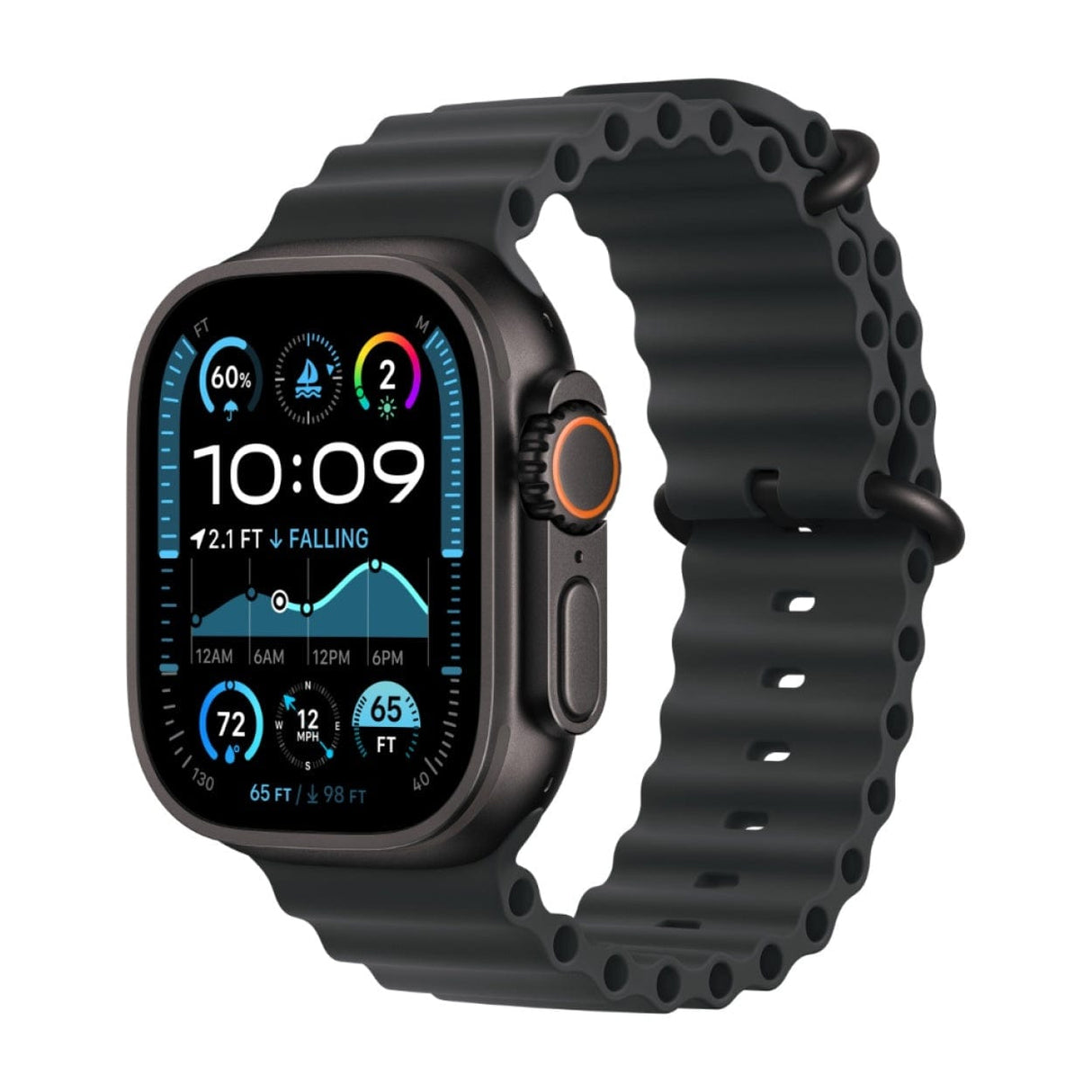 Apple Watch Ultra 2 GPS + Cellular 49mm Black Titanium Case with Black Ocean Band