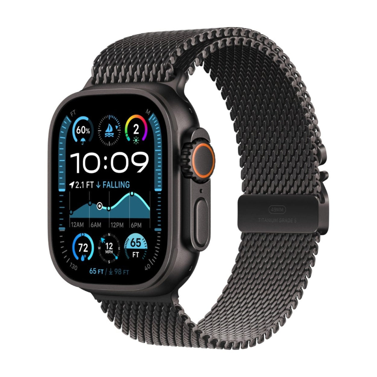 Apple Watch Ultra 2 GPS + Cellular 49mm Black Titanium Case with Black Titanium Milanese Loop