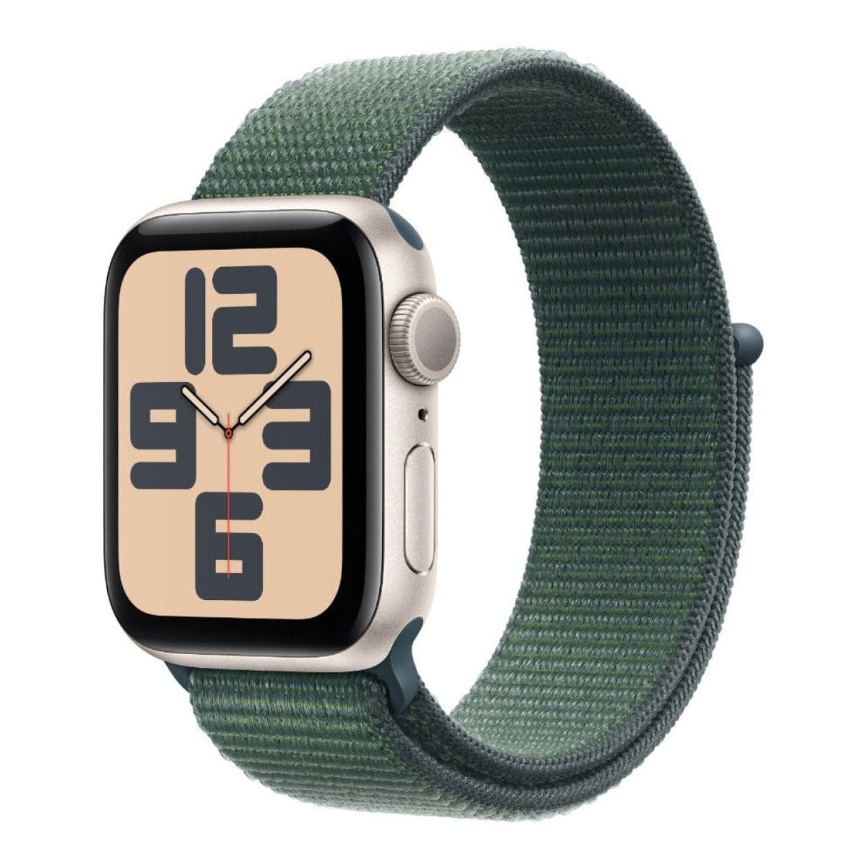 Apple Watch SE GPS 40mm Starlight Aluminium Case with Lake Green Sport Loop MXEH3QA/A