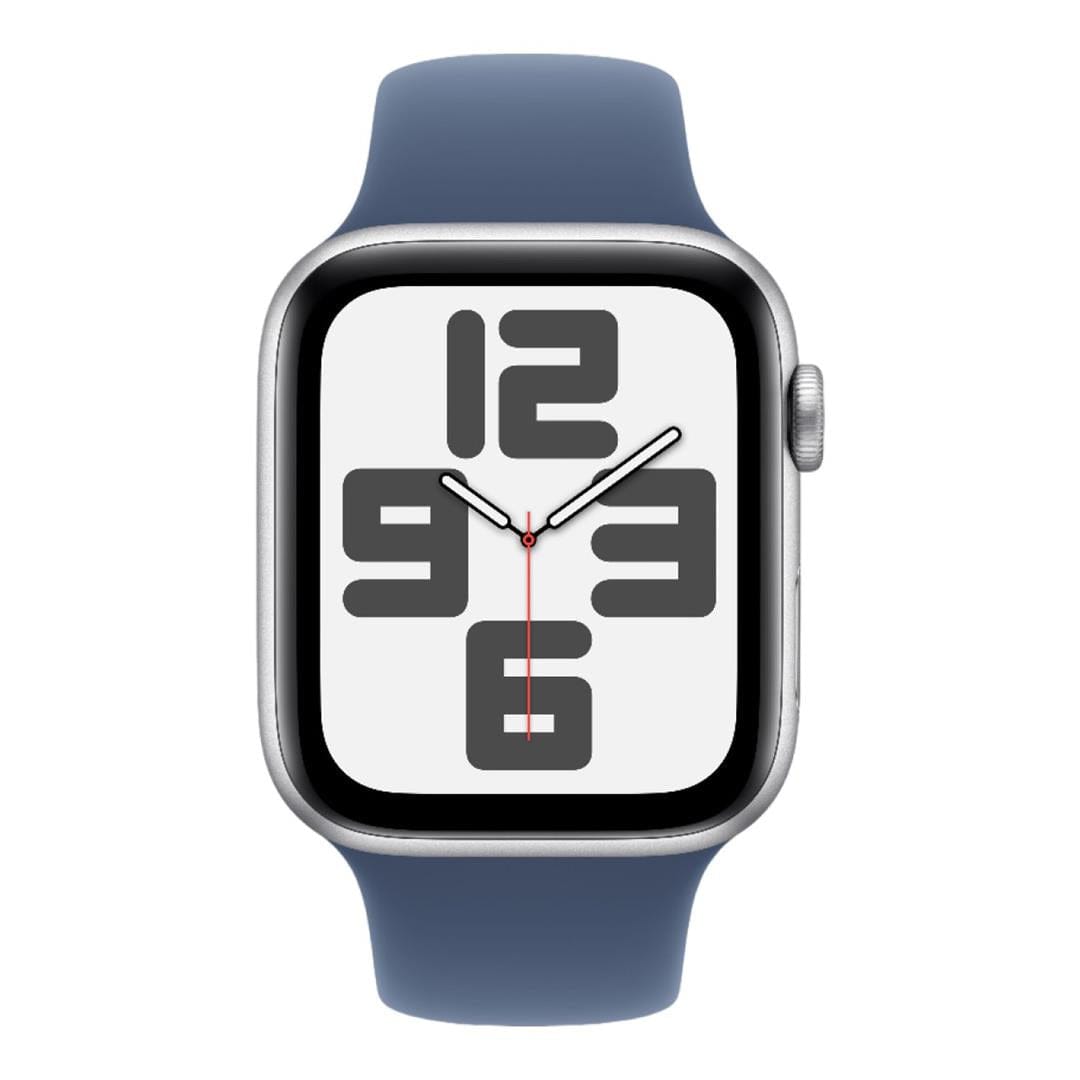 Apple Watch SE GPS 44mm Silver Aluminium Case with Denim Sport Band S/M MXEQ3QA/A