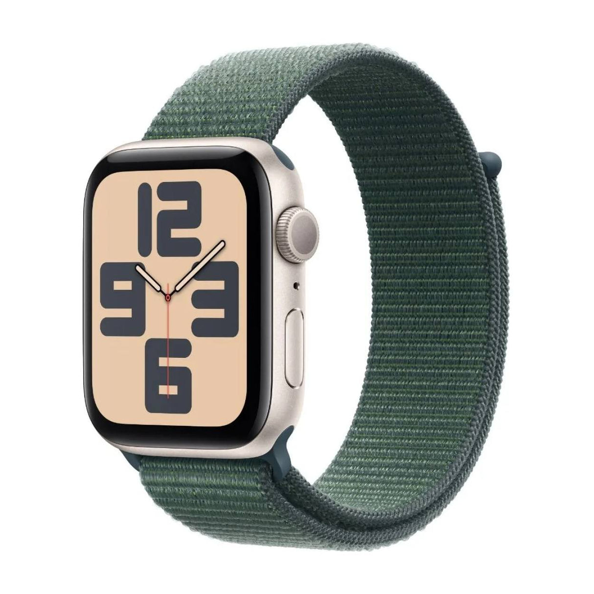 Apple Watch SE GPS 44mm Starlight Aluminium Case with Lake Green Sport Loop