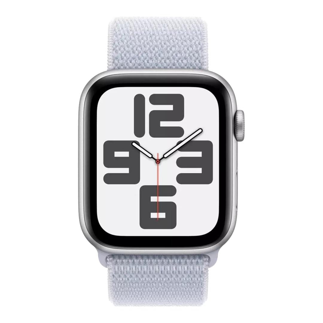 Apple Watch SE GPS + Cellular 40mm Silver Aluminium Case with Blue Cloud Sport Loop MXGE3QA/A