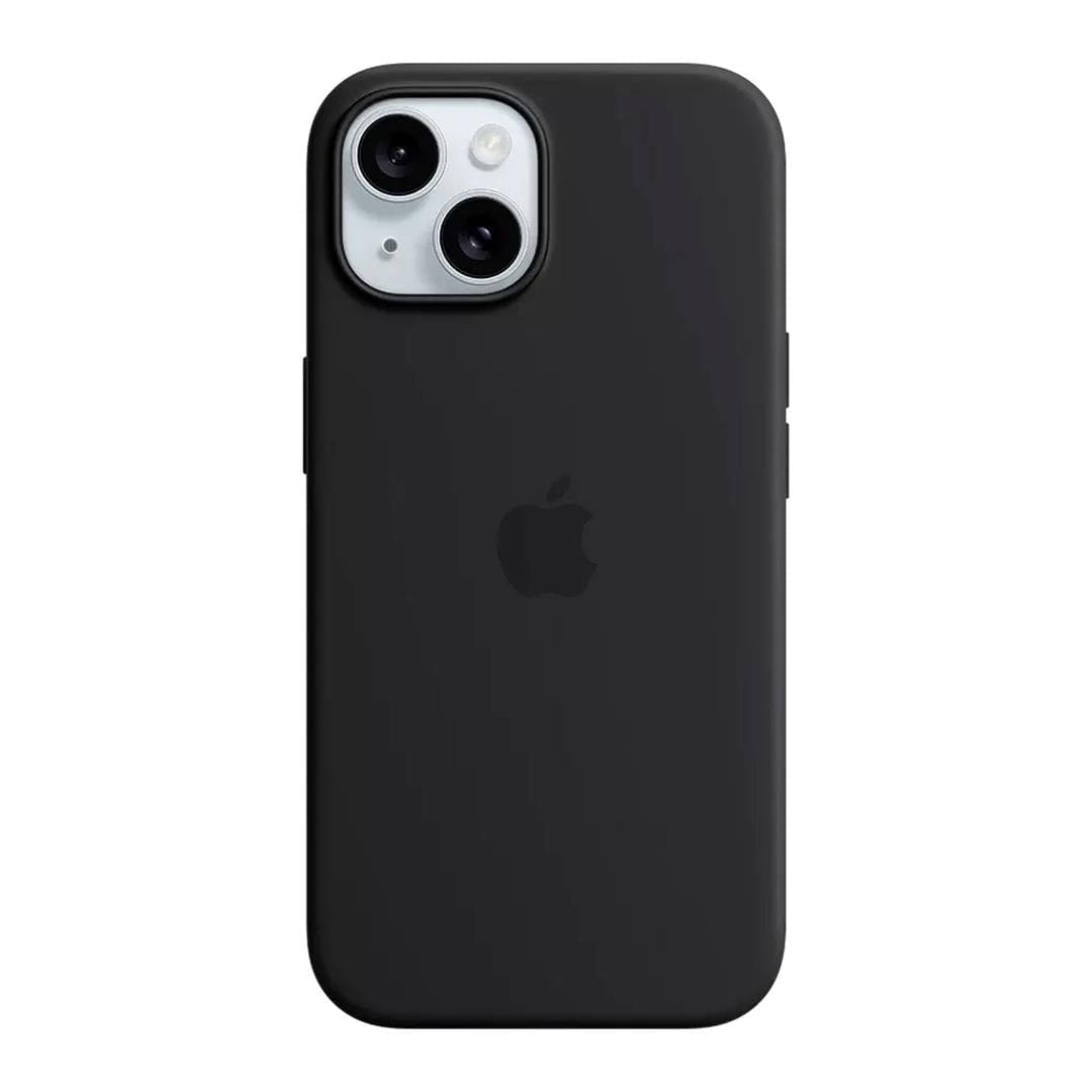 Apple iPhone 15 Black Silicone Case with MagSafe Support