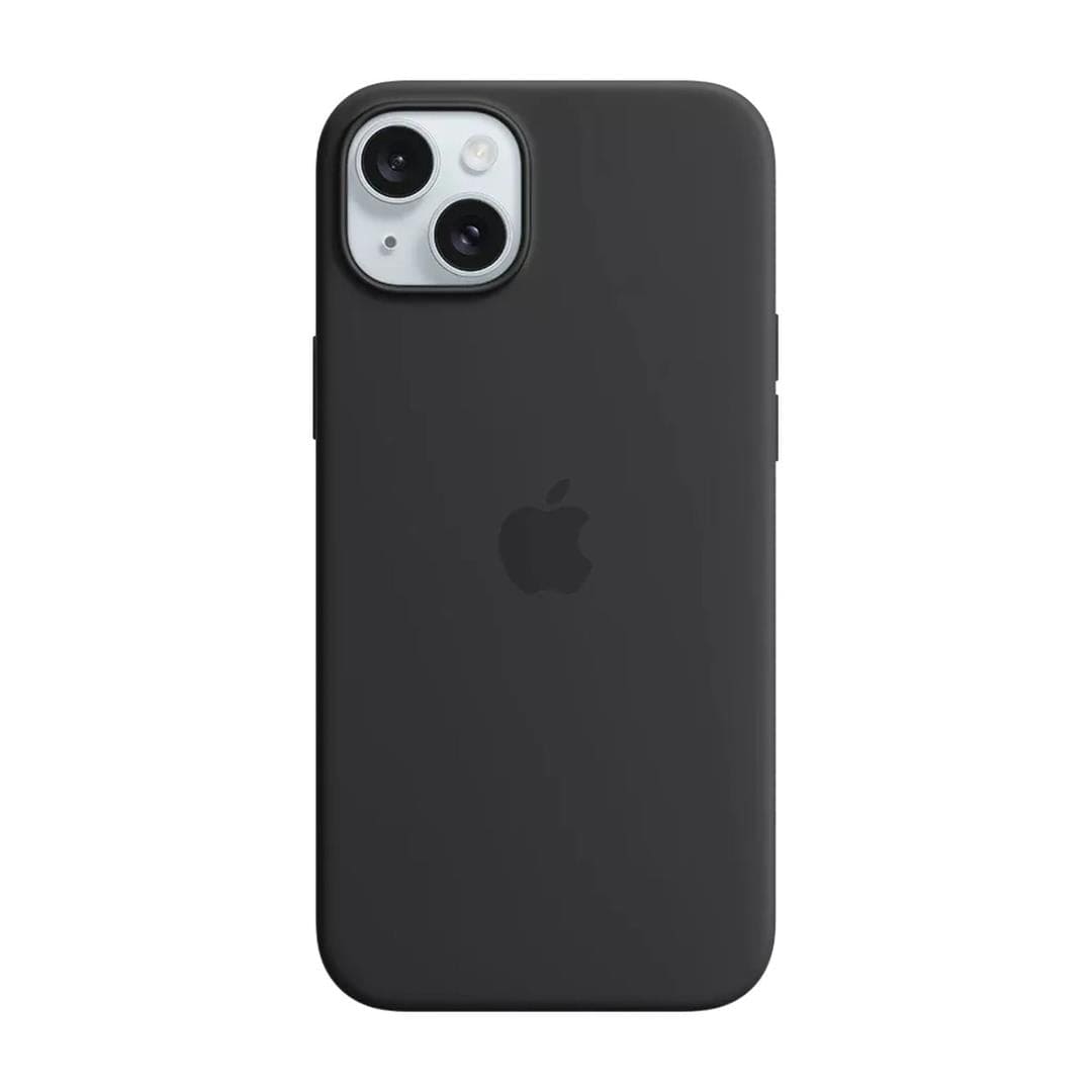 Apple iPhone 15 Plus Black Silicone Case with MagSafe Support