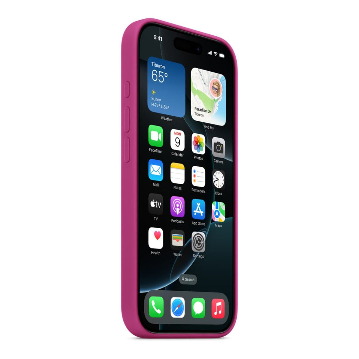 Apple iPhone 16 Pro Fuchsia Silicone Case with MagSafe Support