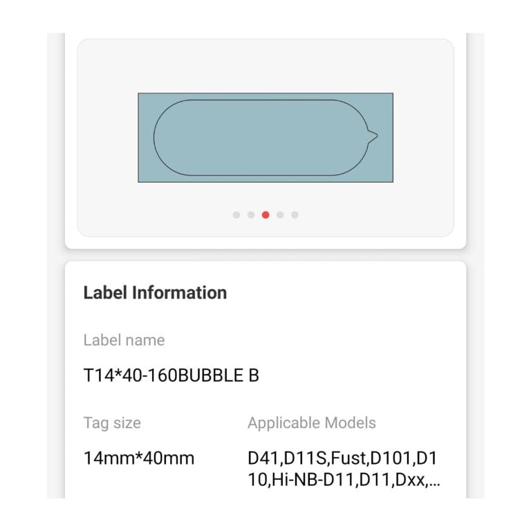 Niimbot NB135 14x40mm Bubble B Design Labels - 160 per Roll