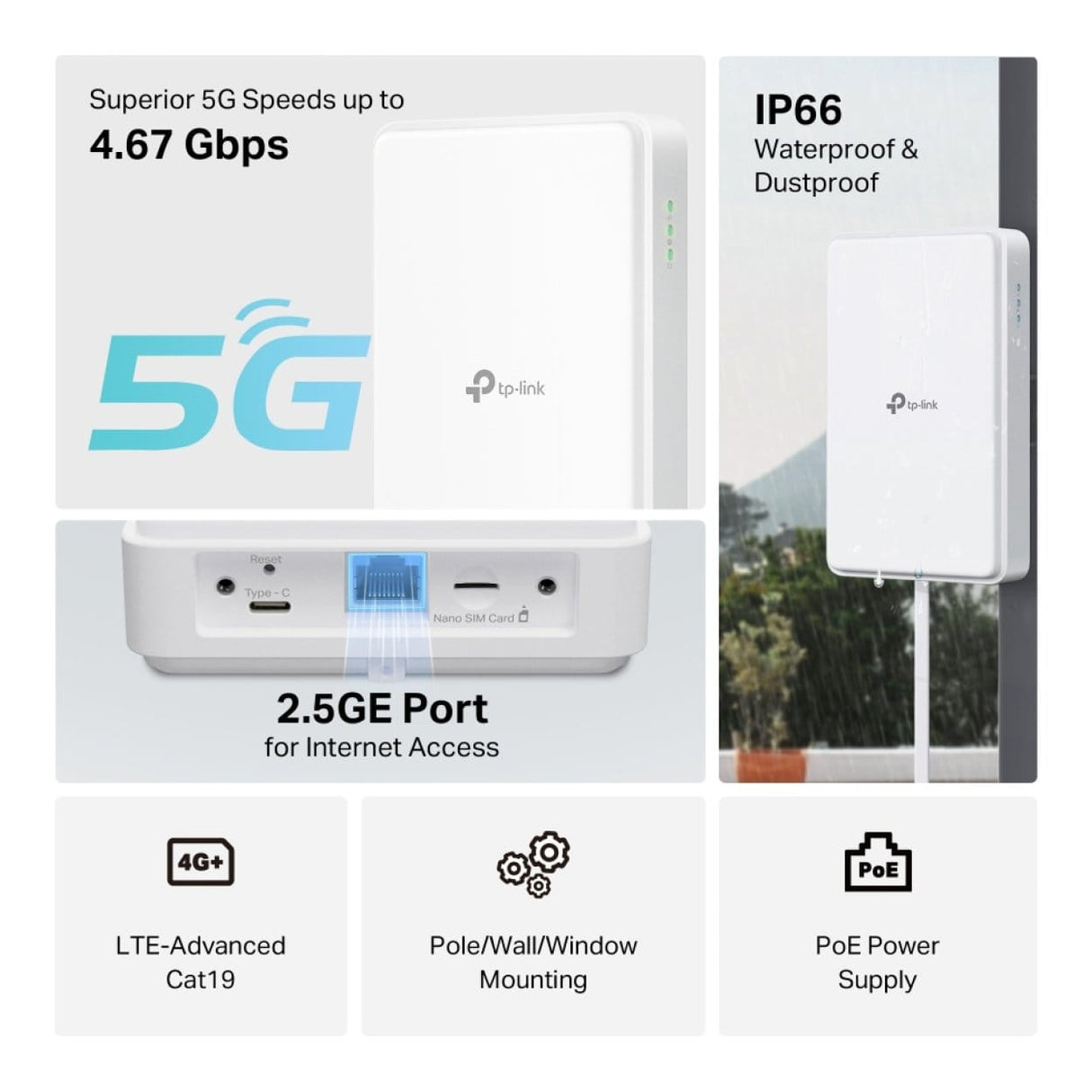 TP-Link NE200 5G Outdoor PoE Router