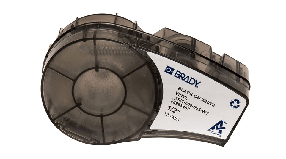 Brady Black on White Vinyl Label Tape NET-M21-500-595-WT