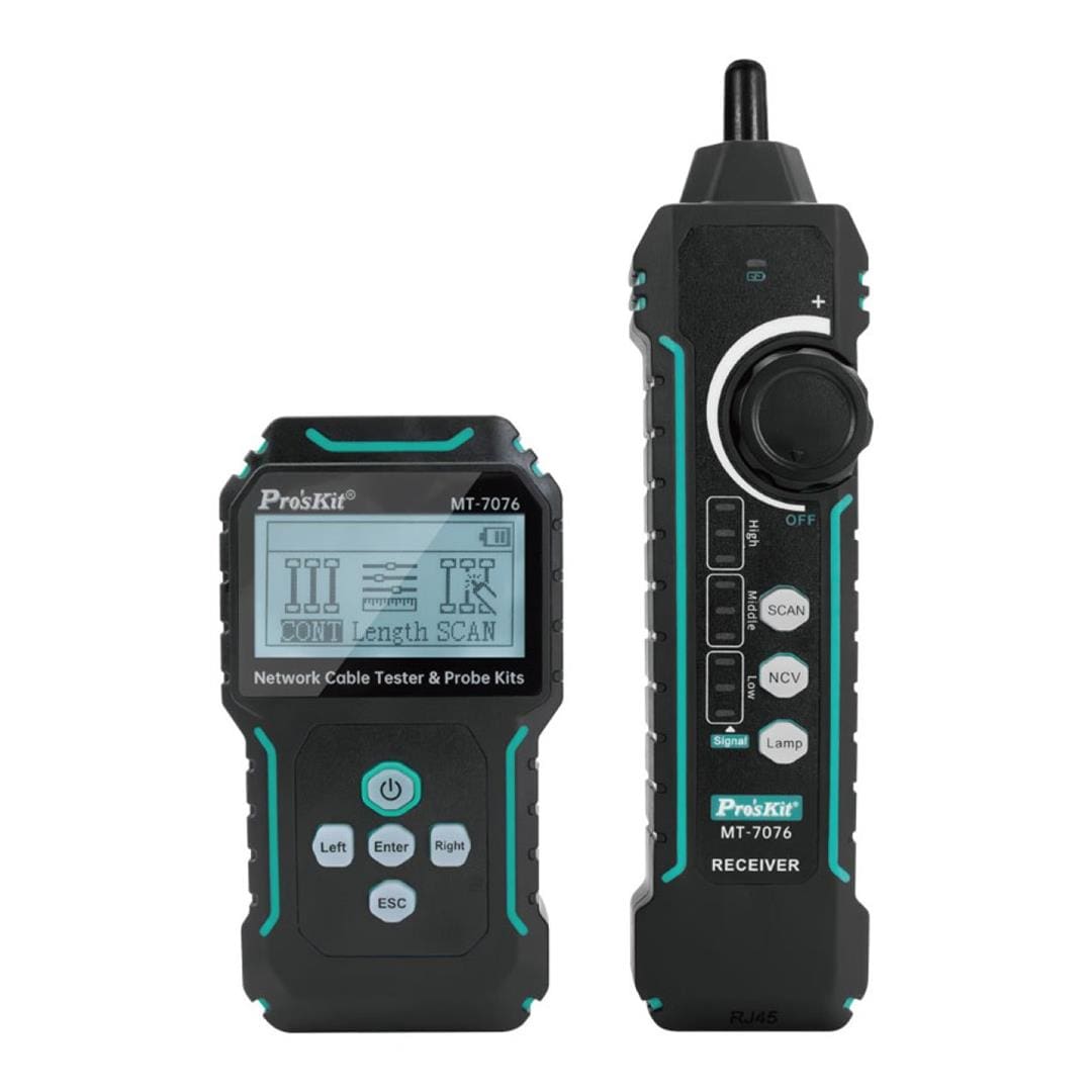 Pro'sKit MT-7076 LCD PoE Network Cable Tester and Probe Kit
