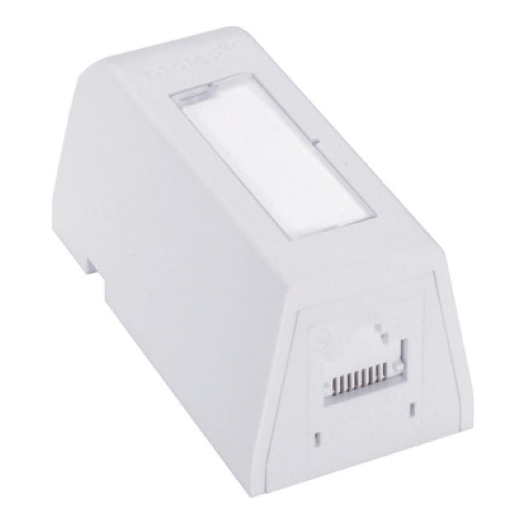 Molex CAT6A 1-port Populated Surface Mount Box White NET-SURF-CAT6A-1P-L
