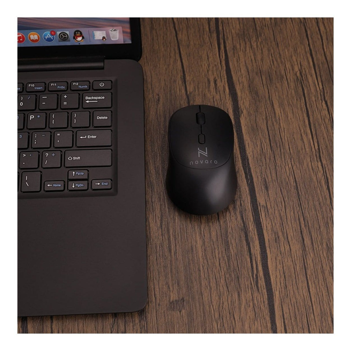 Novaro Wireless Rechargeable Mouse Black NOVKBM001-RECHARGE