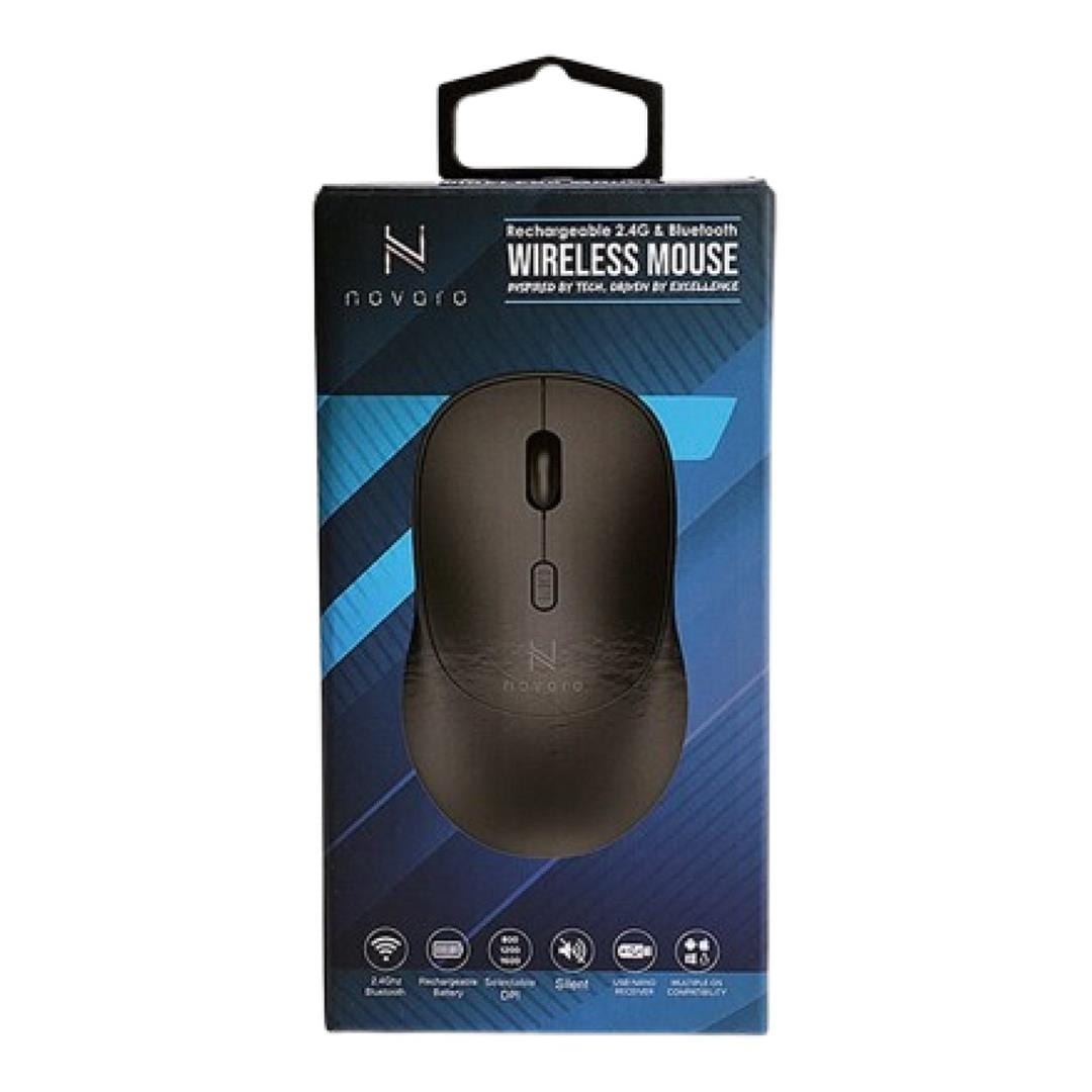 Novaro Wireless Rechargeable Mouse Black NOVKBM001-RECHARGE
