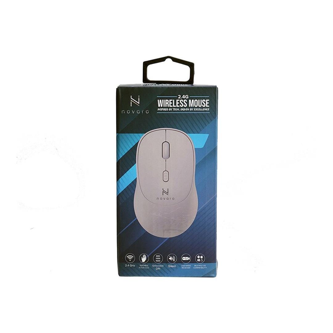 Novaro Ambidextrous USB-A Silent Wireless Mouse Purple NOVKBM001P