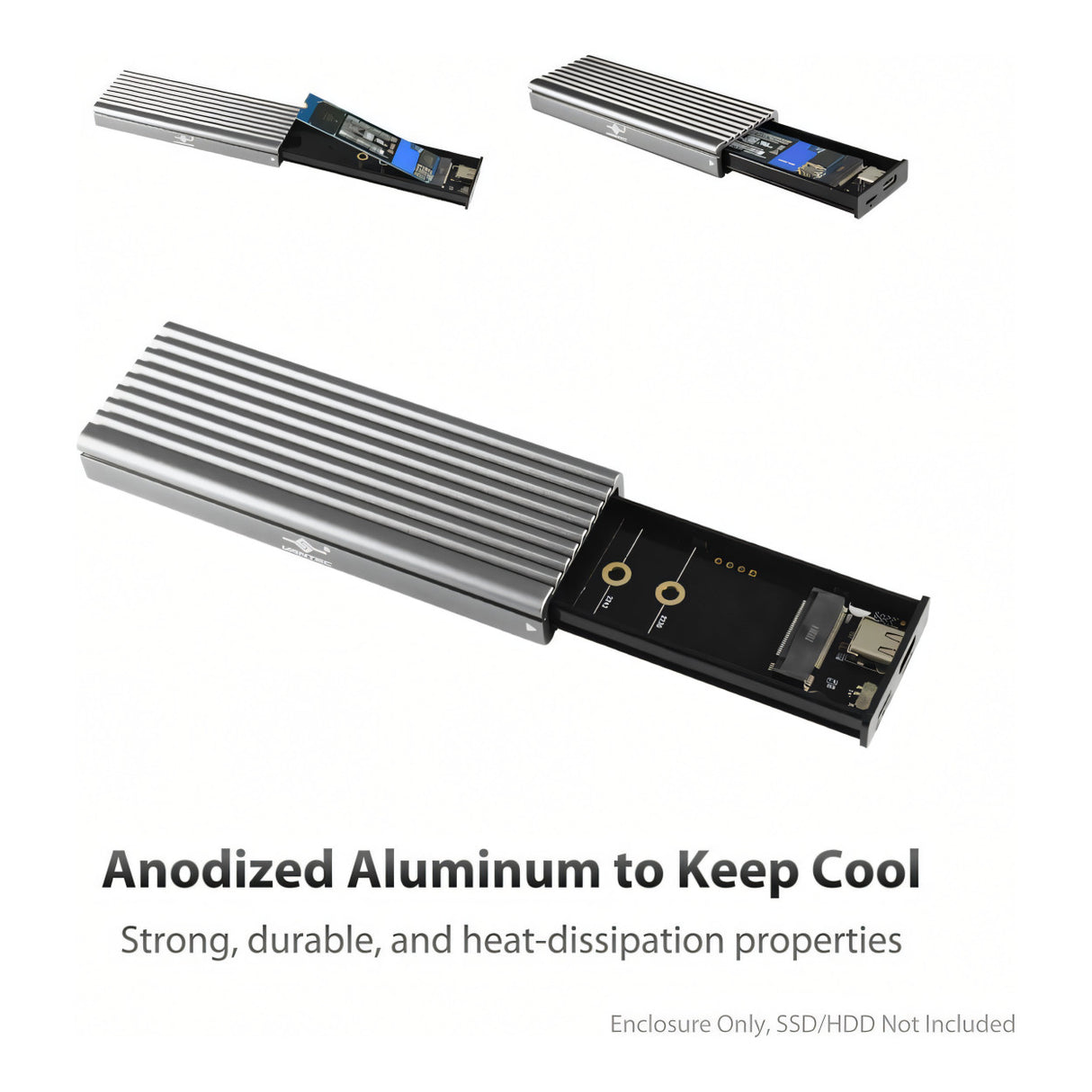 Vantec M.2 NVMe SSD to USB-C 3.2 Gen 2x1 Enclosure NST-205C3-SG
