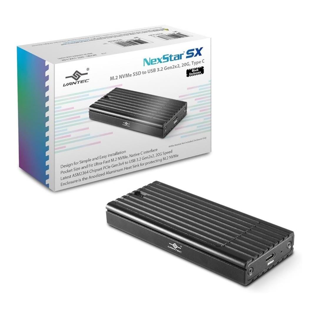 Vantec NexStar SX M.2 NVMe SSD Enclosure Black NST-230C3-BK
