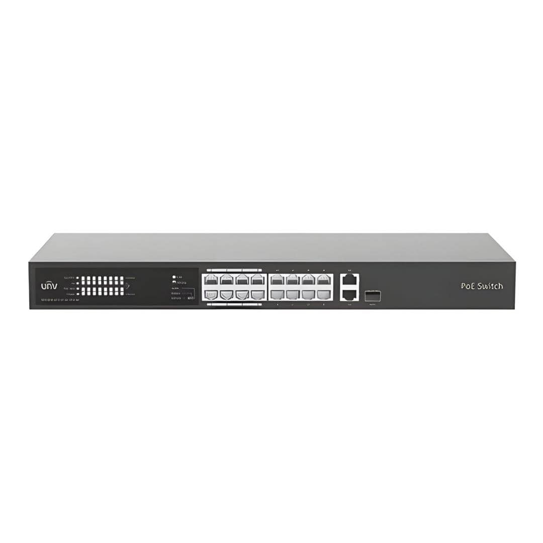 Uniview 16-port 100 Mb/s PoE+ Compliant Unmanaged Switch NSW2020-16T1GT1GC-POE-IN