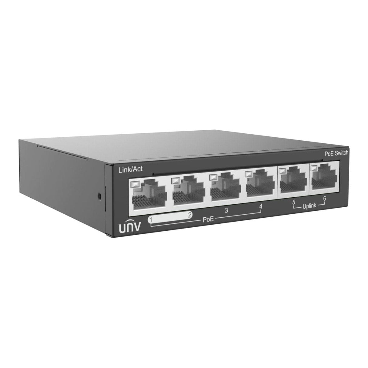 Uniview 4-port Fast Ethernet PoE Unmanaged Switch with 2x Ethernet Uplink ports NSW2020-6T-POE-IN