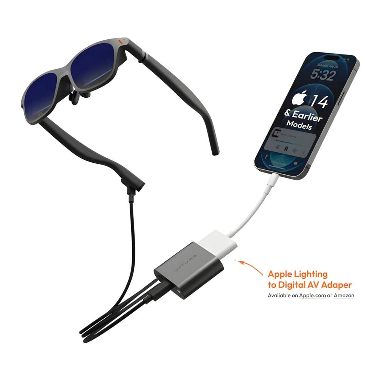VITURE HDMI Adapter for Lightning iPhones Black One-iPAdLmAd-Blk
