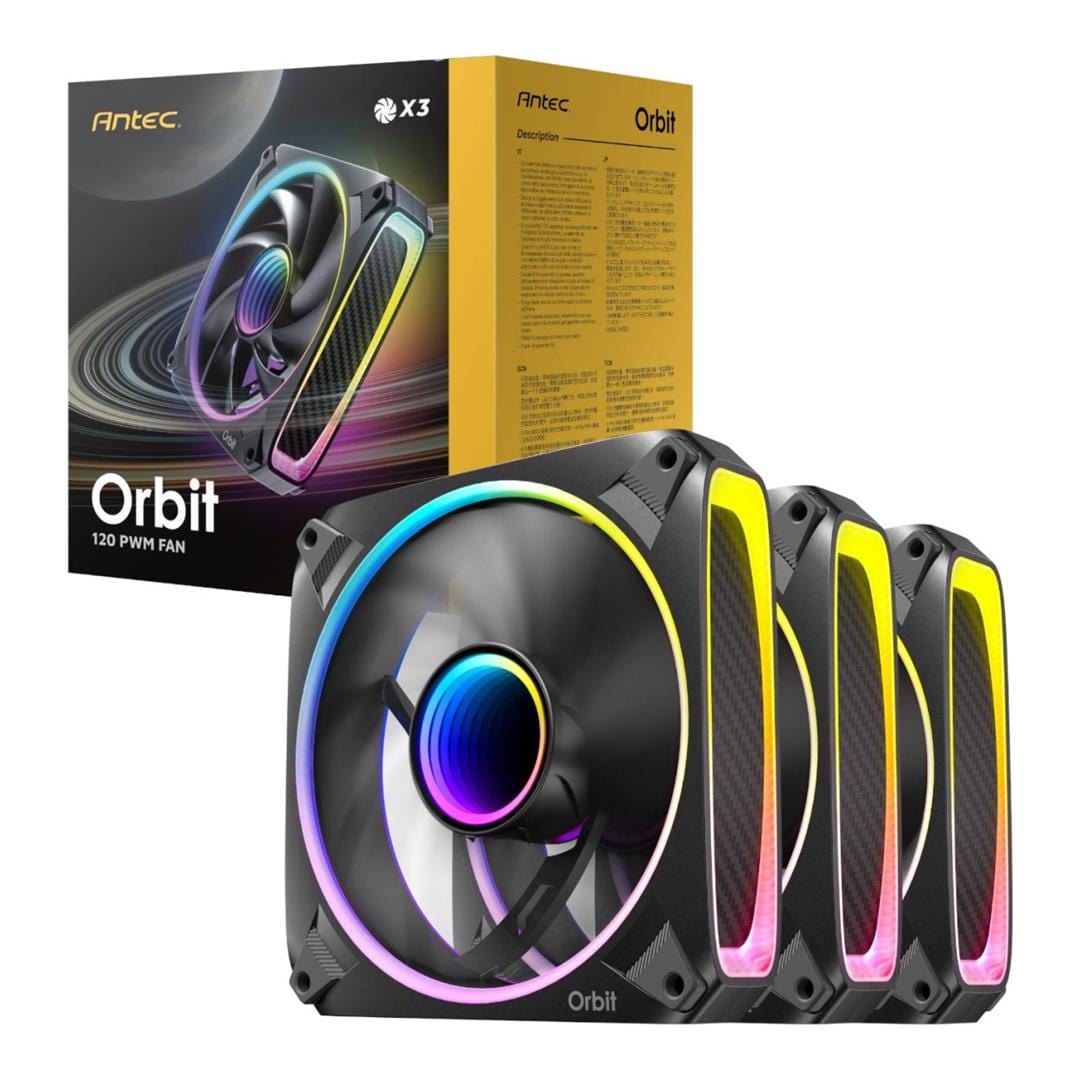 Antec Orbit PWM 120mm ARGB Fan Black 3-pack