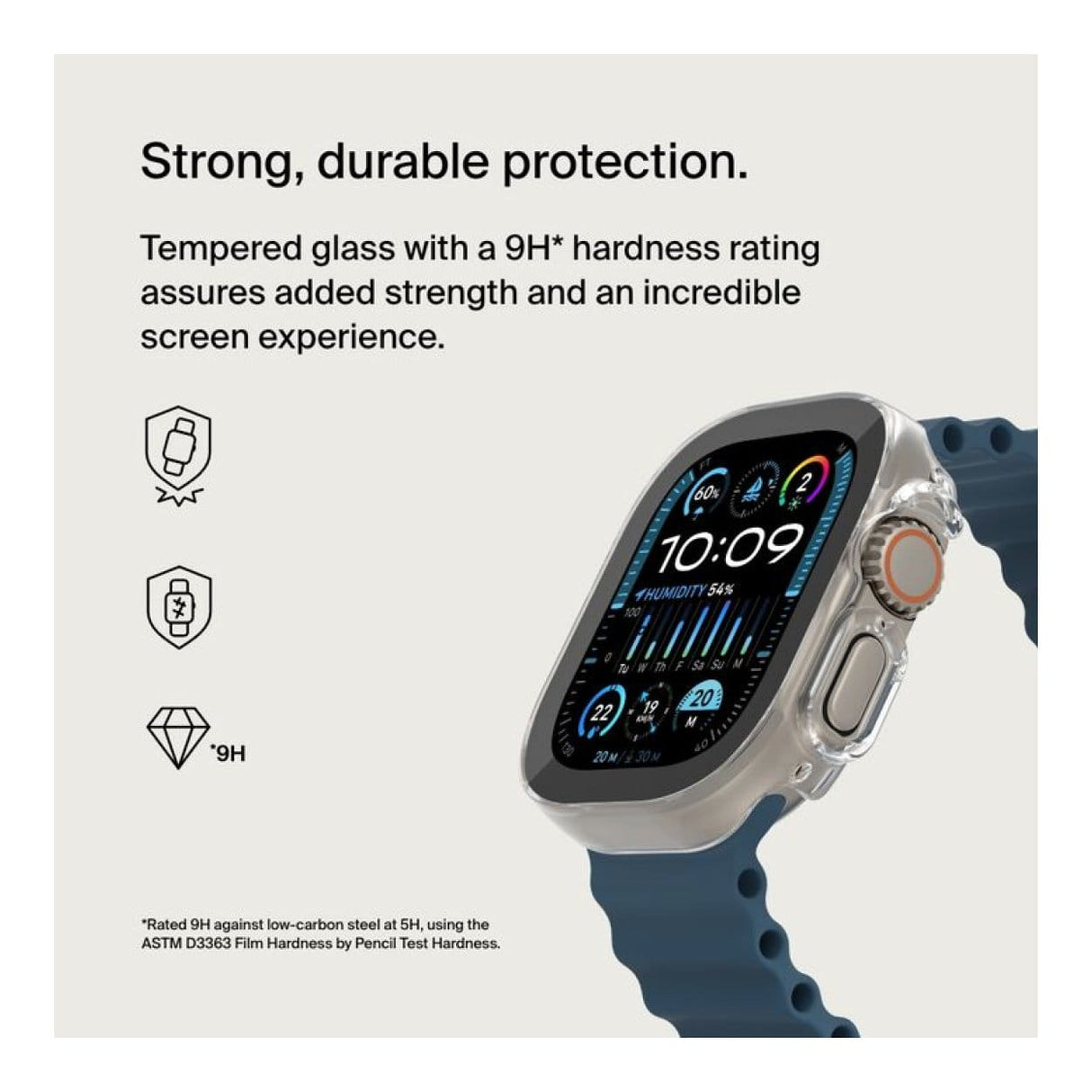 Belkin ScreenForce TemperedCurve 2-in-1 Screen Protector + Bumper for Apple Watch Ultra / Ultra 2 OWA001ZZCL