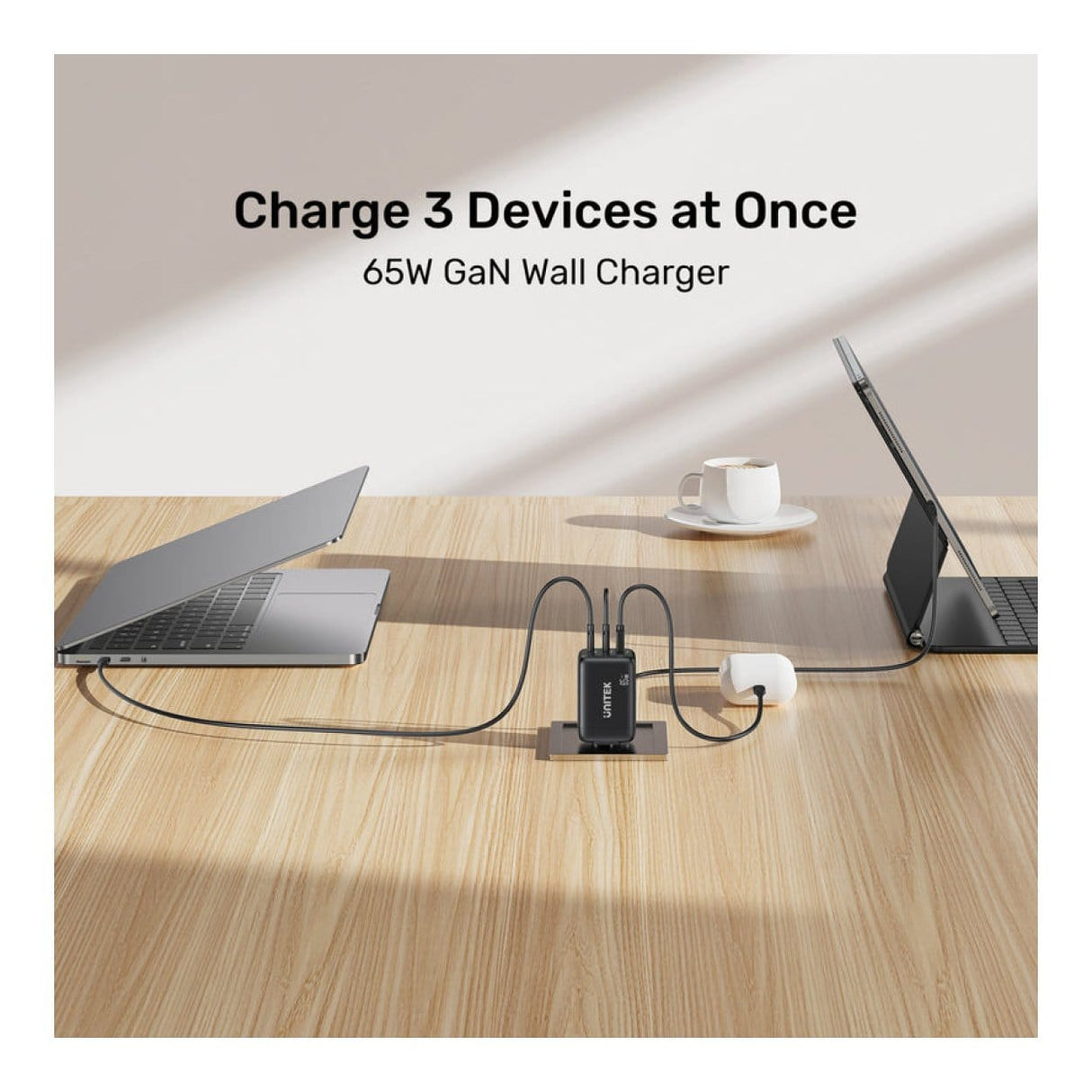 Unitek Zeno 65W 3-port GaN Wall Charger P1130ABK