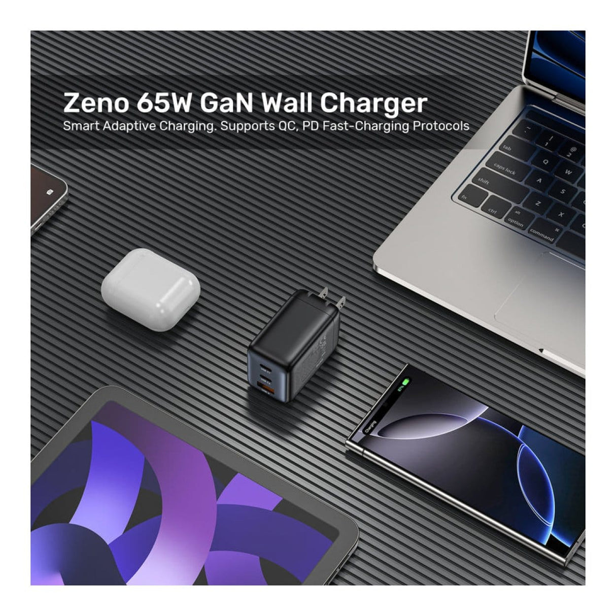 Unitek Zeno 65W 3-port GaN Wall Charger P1130ABK