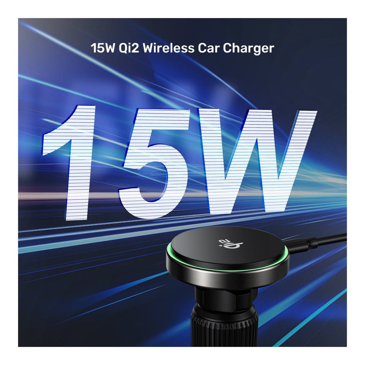 Unitek Qi2 15W Magnetic Wireless Car Charger Black P1404ABK01