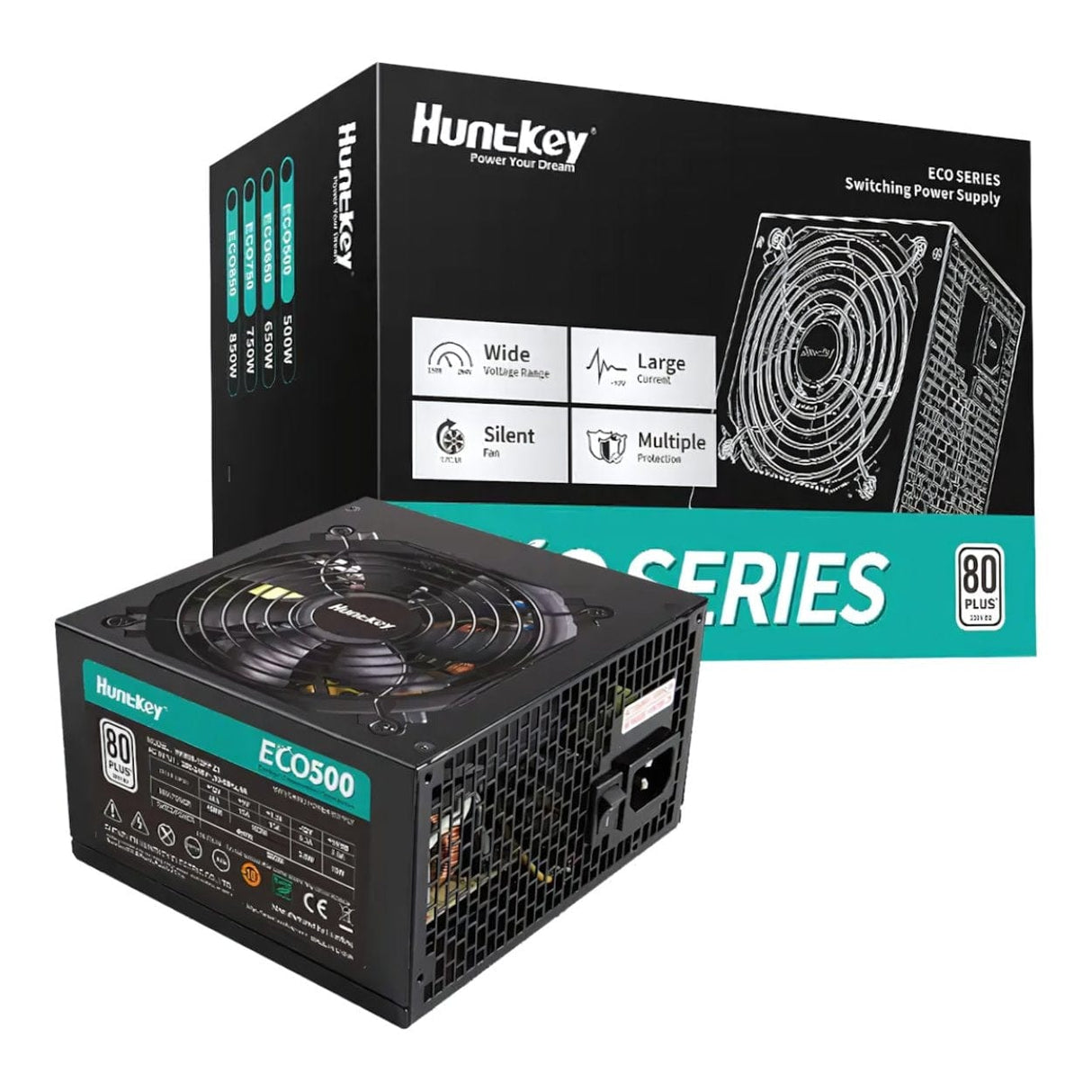 Huntkey ECO500 500W 80 Plus White Power Supply P28-600120001R