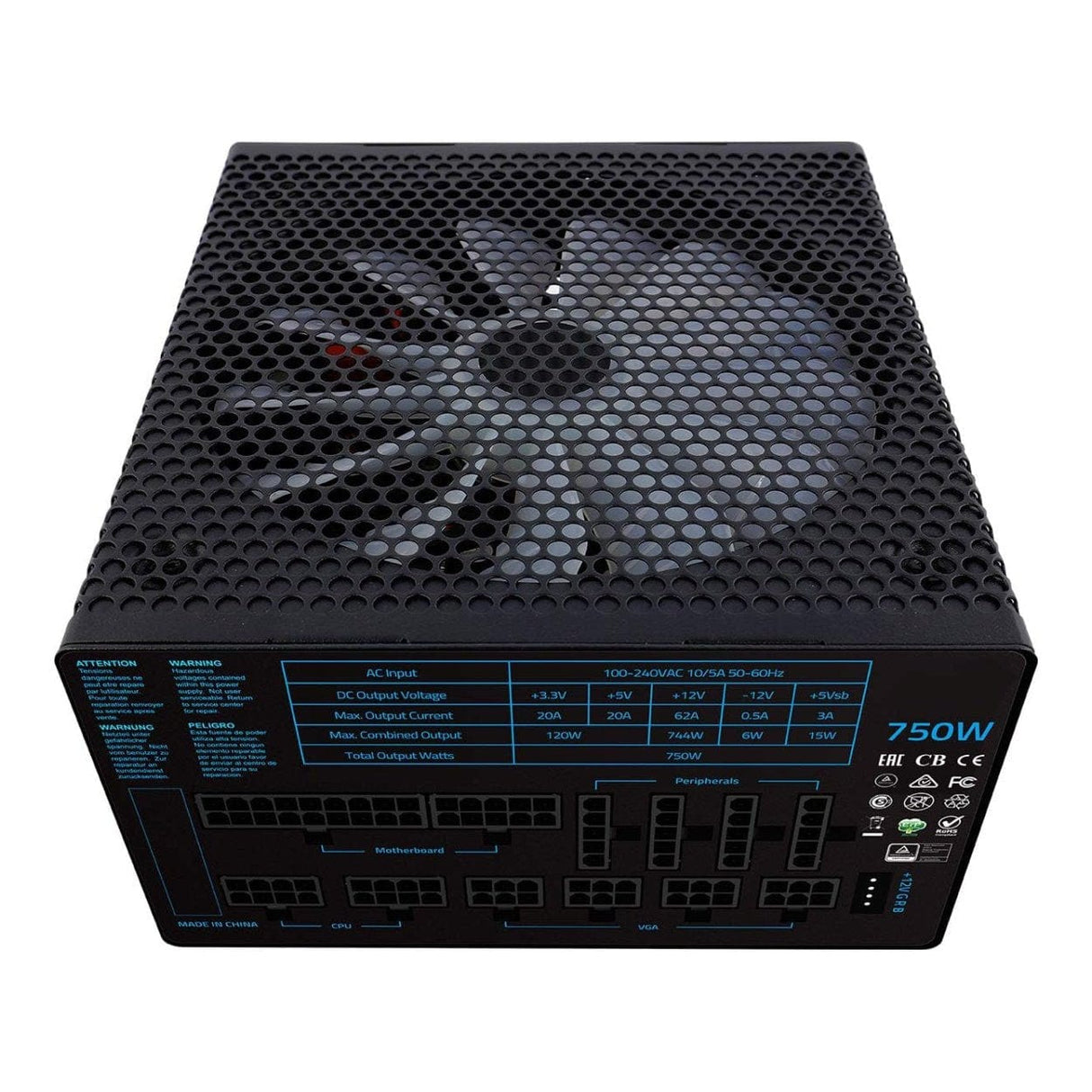 AeroCool Project 7 750W Fully Modular 80 Plus Platinum RGB Ready Power Supply Unit
