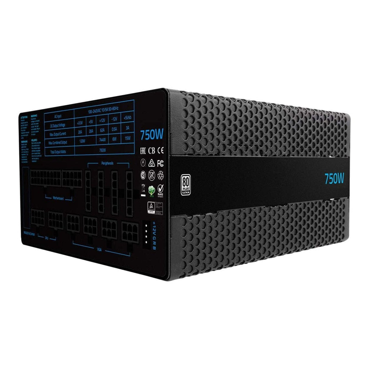 AeroCool Project 7 750W Fully Modular 80 Plus Platinum RGB Ready Power Supply Unit