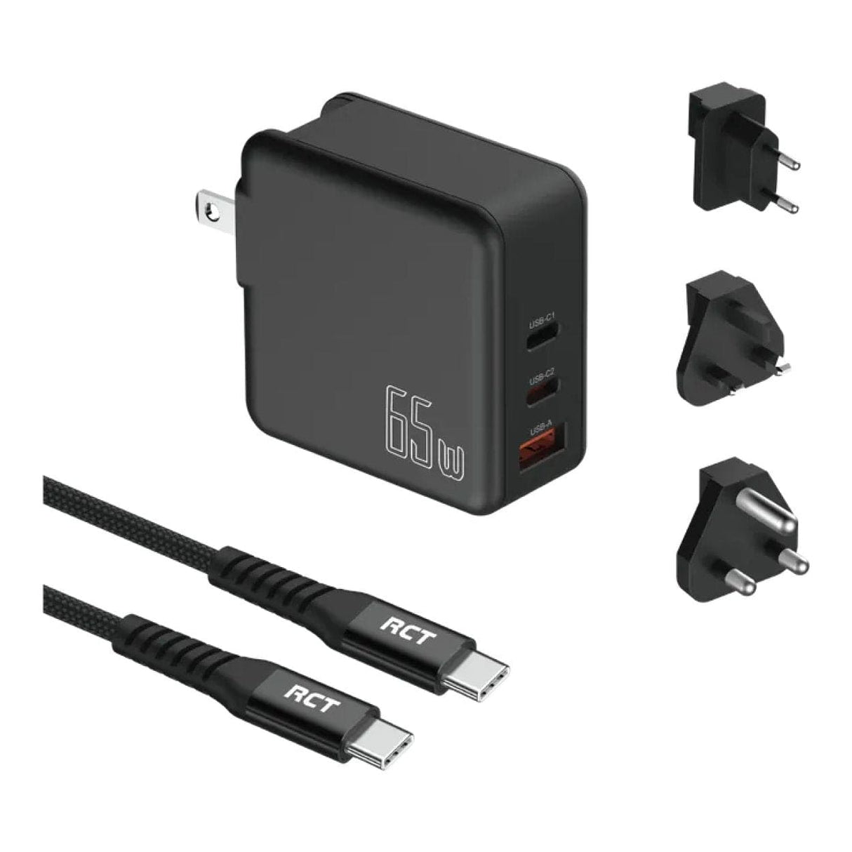 RCT 65W Charging Travel Adapter Kit PA-GAN65W