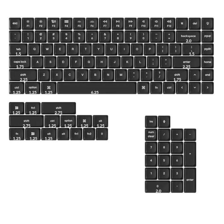 Keychron PBT-06 Double Shot PBT LSA Full Keycap Set Black