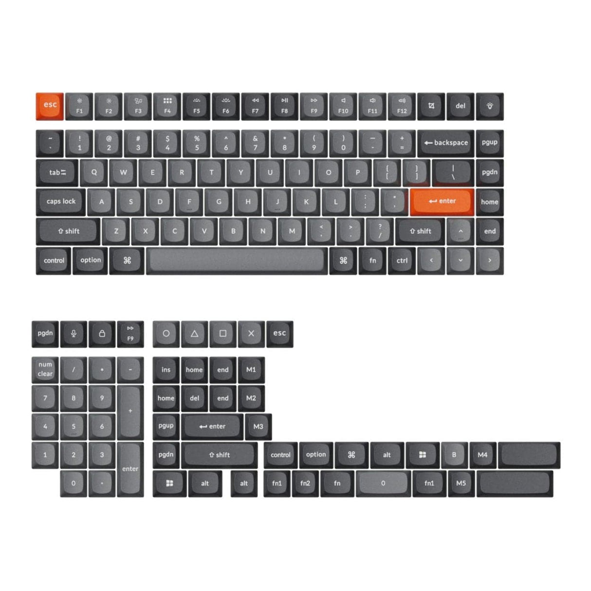 Keychron Double-Shot PBT OSA Profile Keycap Set Grey PBT-51