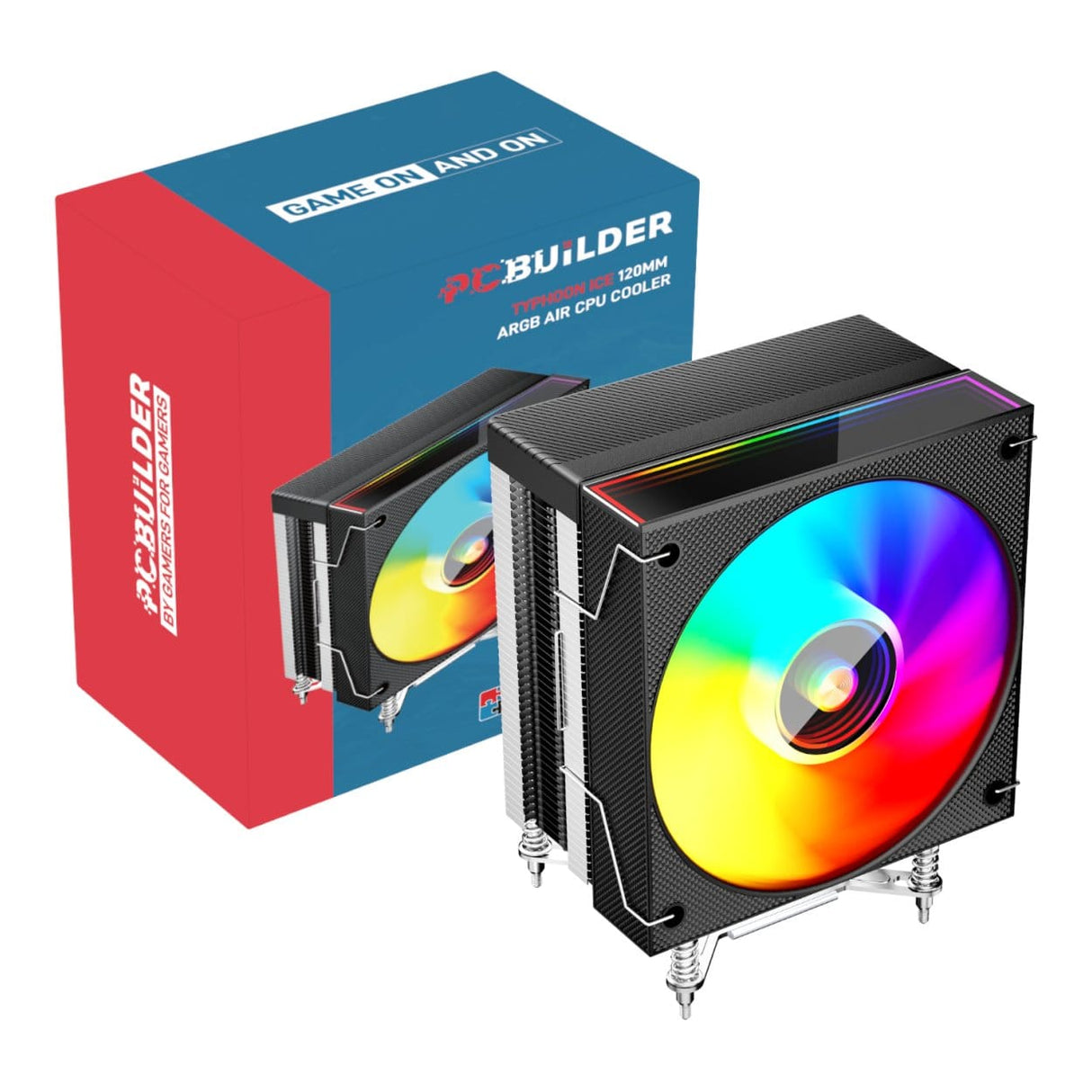 PCBuilder Typhoon Ice 120MM ARGB CPU Cooler Black PCB-CA-TYPHOON-120