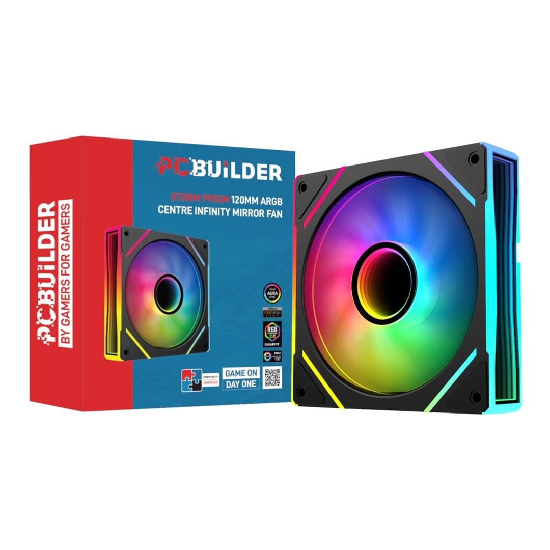 PCBuilder Storm Prism 120mm ARGB Fan - Black