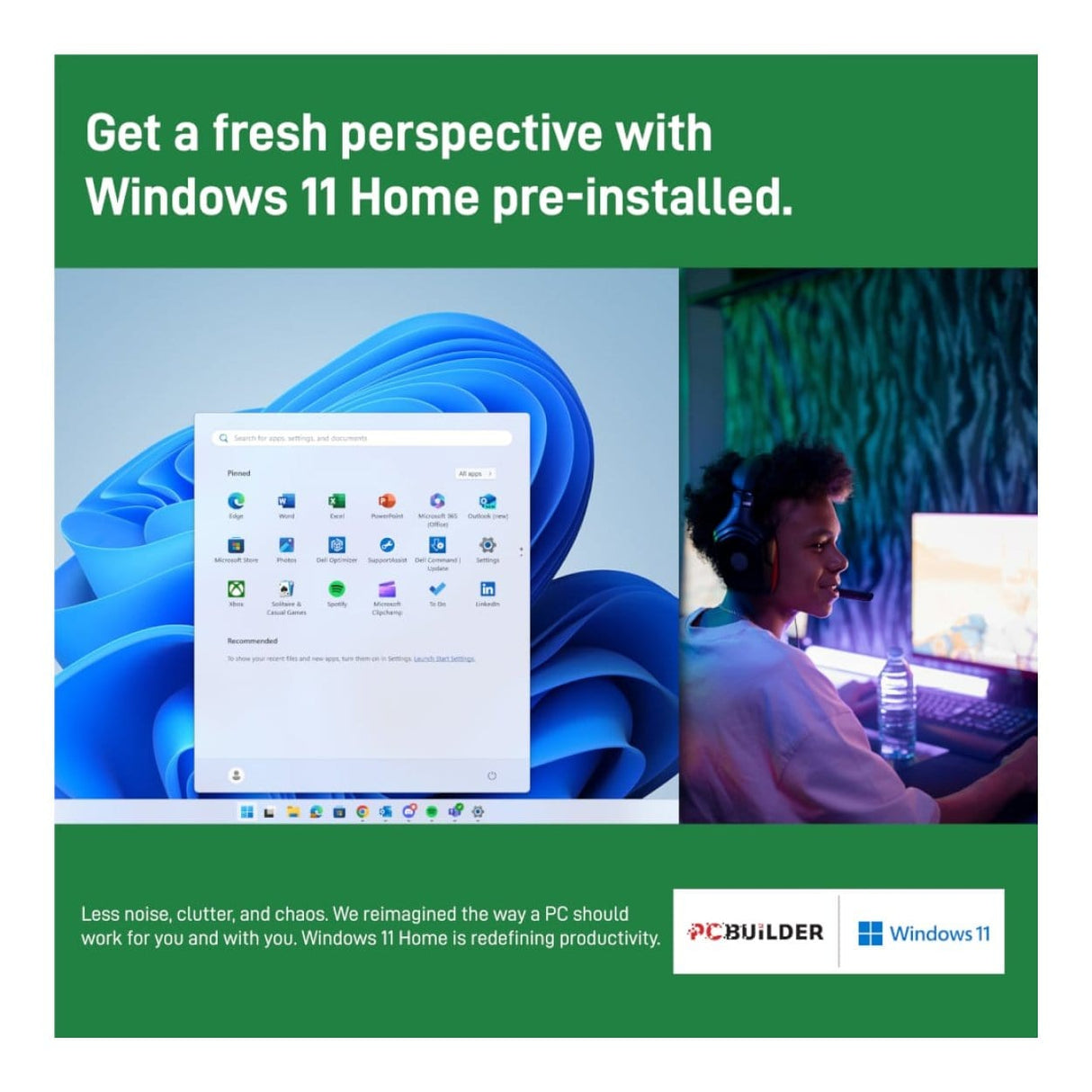 PCBuilder Home Master Desktop PC - AMD Ryzen 7 5700G 500GB SSD 8GB RAM Win 11 Home