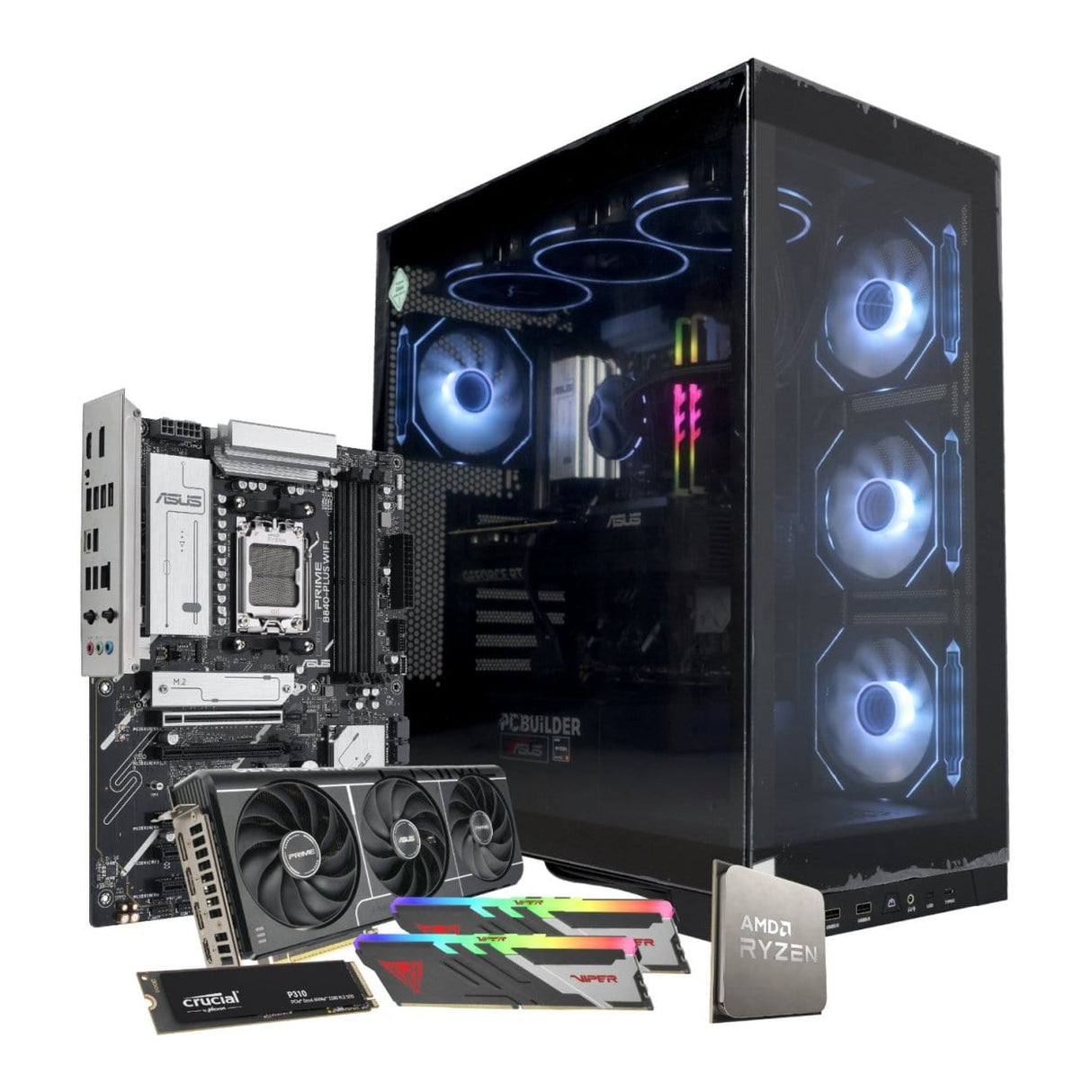 PCBuilder MAVERICK Gaming Desktop PC - AMD Ryzen 5 7600 1TB SSD 32GB RAM RTX 5070 Win 11 Home