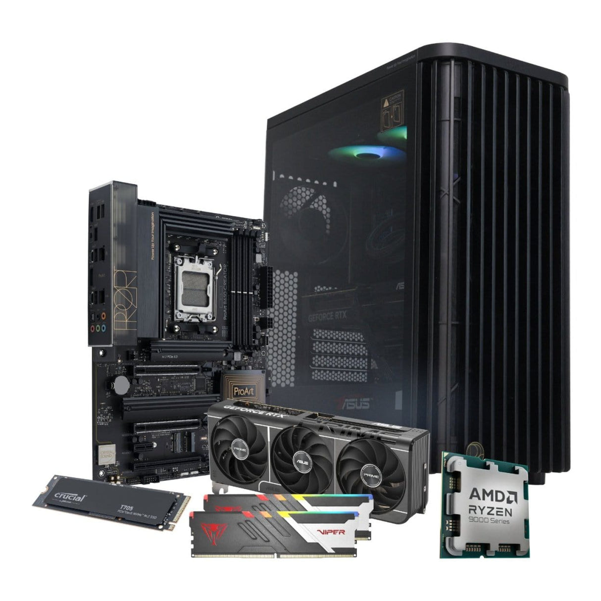 PCBuilder MONET Creator Workstation PC - AMD Ryzen 7 9700X 1TB SSD 32GB RAM RTX 5060 Ti Win 11 Home