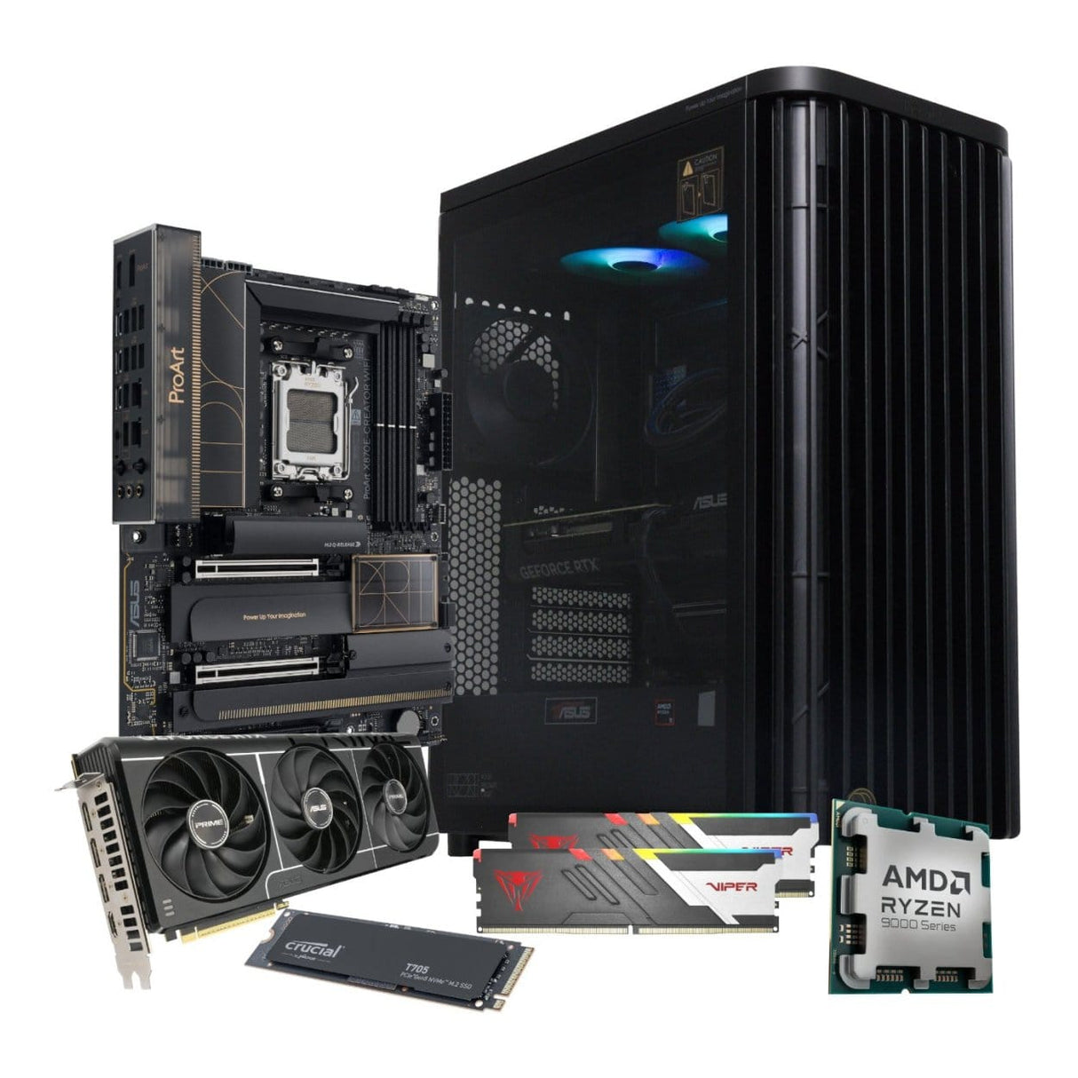 PCBuilder REMBRANDT Creator Workstation PC - AMD Ryzen 9 9950X 2TB SSD 64GB RAM RTX 5080 Win 11 Home