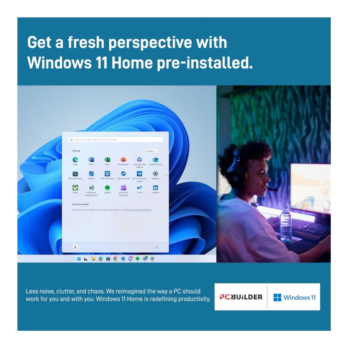 PCBuilder SCOUT Gaming Desktop PC - AMD Ryzen 5 5500 1TB SSD 16GB RAM RTX 3050 Win 11 Home