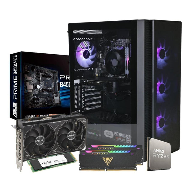 PCBuilder TITAN Gaming Desktop PC - Ryzen 5 5600X 1TB SSD 16GB RAM GeForce RTX 4060 Win 11 Home