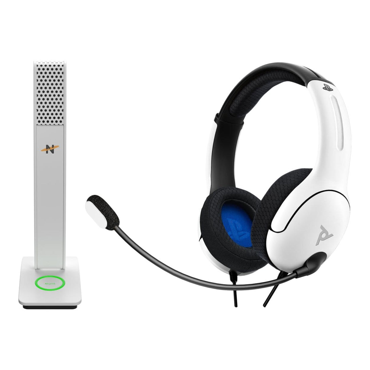 PDP LVL 40 Wired PS4 Headset and NEAT Skyline Microphone Bundle White PDP-40NEATWH